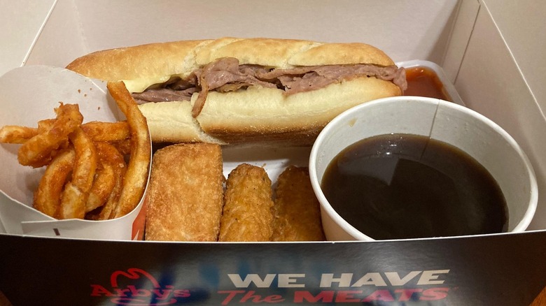 Arby's Classic French Dip & Swiss with au jus and sides