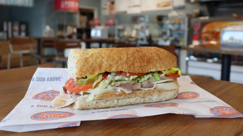 Jersey Mike's sandwich on wrapper