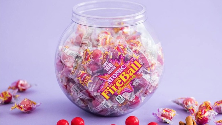 Bowl of Atomic Fireball candies