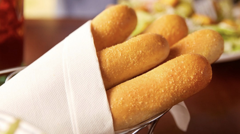 A basket of breadsticks