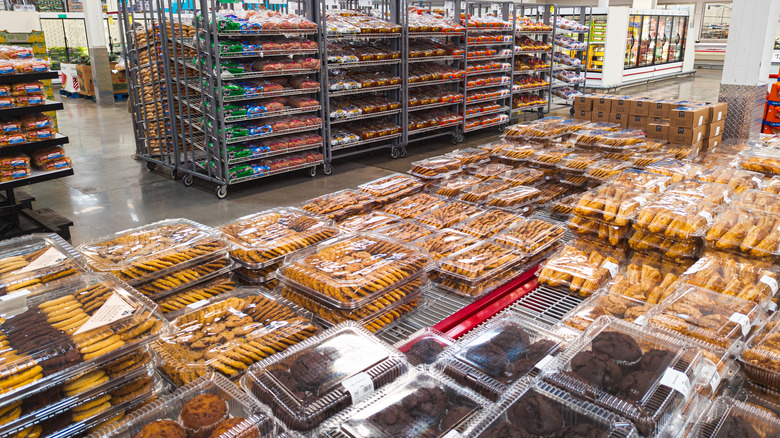 A view of a variety of cookies and pastries at a Sam's Club bakery department