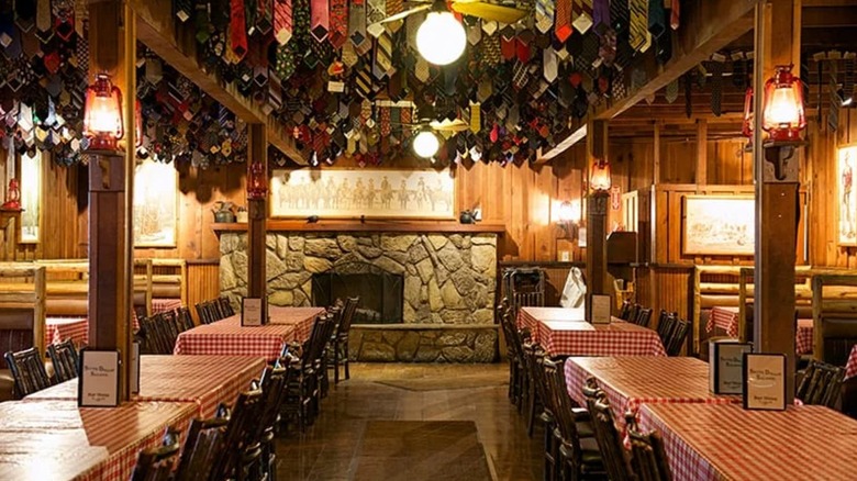 The interior of Pinnacle Peak Steakhouse and Saloon in Tucson, Arizona