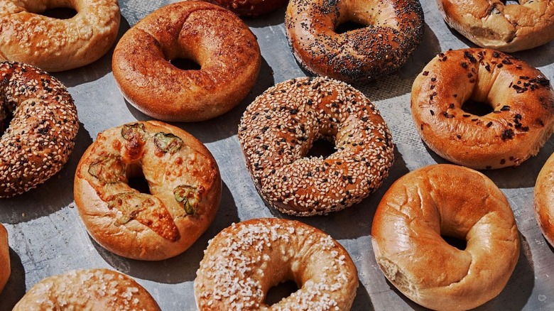 Selection of bagel flavors