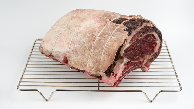 Prime rib in the process of being aged