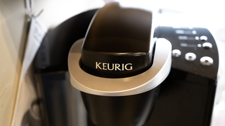 close up of a keurig machine
