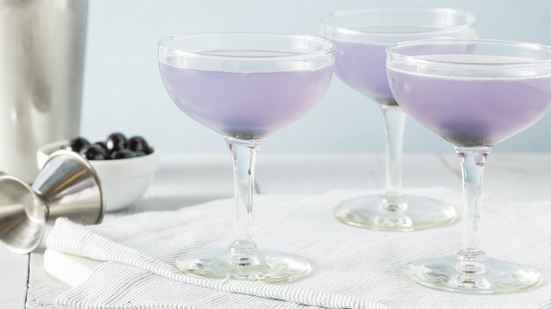 Violet-colored Aviation gin cocktail