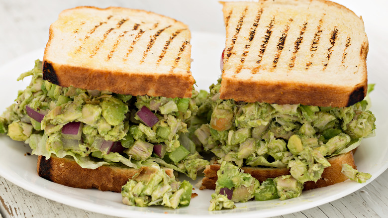 Avocado Is The Key Ingredient For The Creamiest Chicken Salad Sandwich