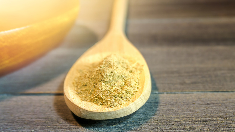 A spoon of kava powder