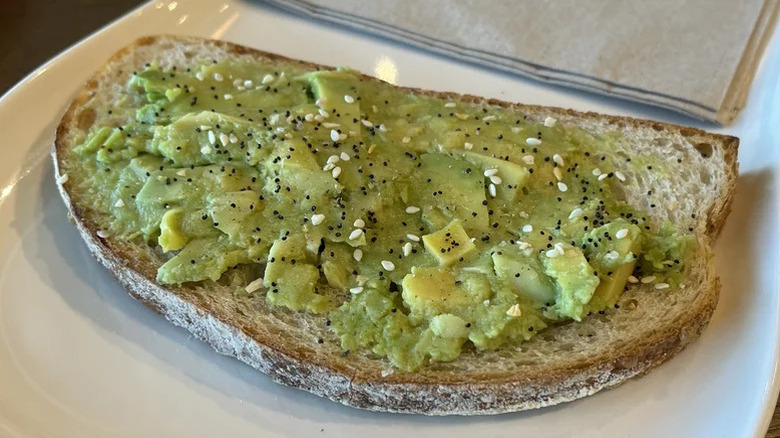 Panera's Classic Avo toast on a white plate