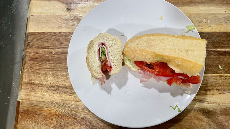 Publix Italian sub on a white plate