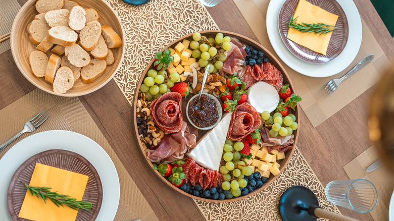 Charcuterie board formal dinner table