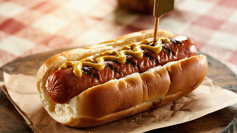 Juicy grilled hot dog
