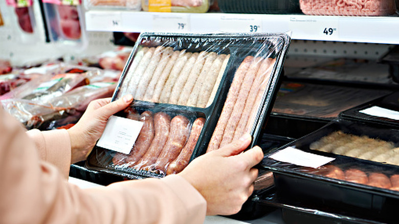 sausage selection grocery store