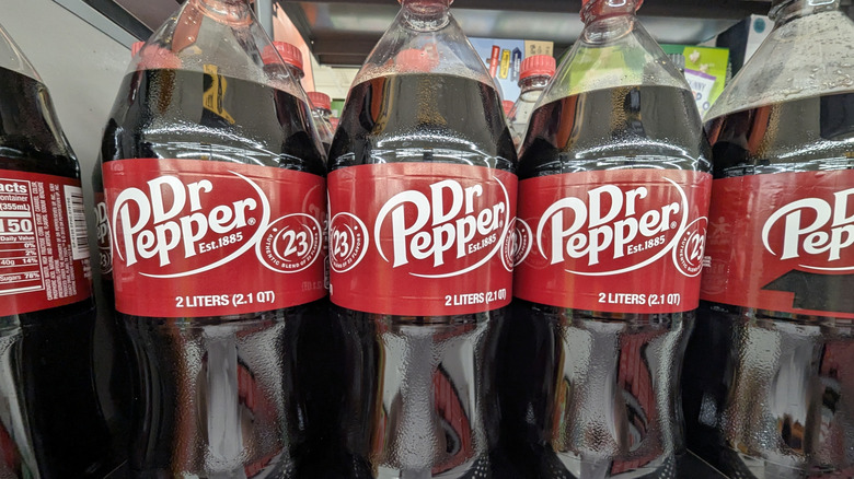 Bottles of Dr Pepper
