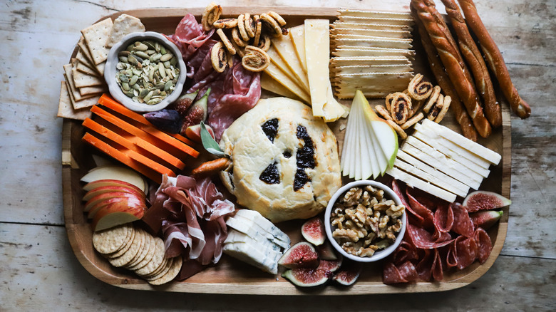 Halloween cheese and meat board