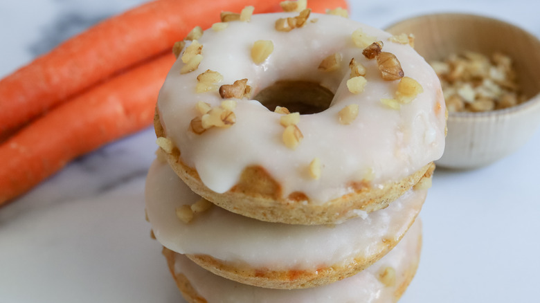 stack of carrot cake donuts