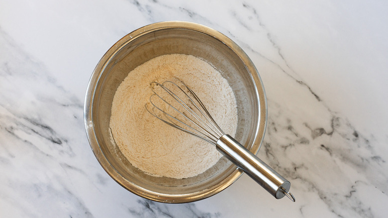 Whisked dry ingredients.