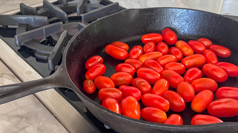 tomatoes in skillet
