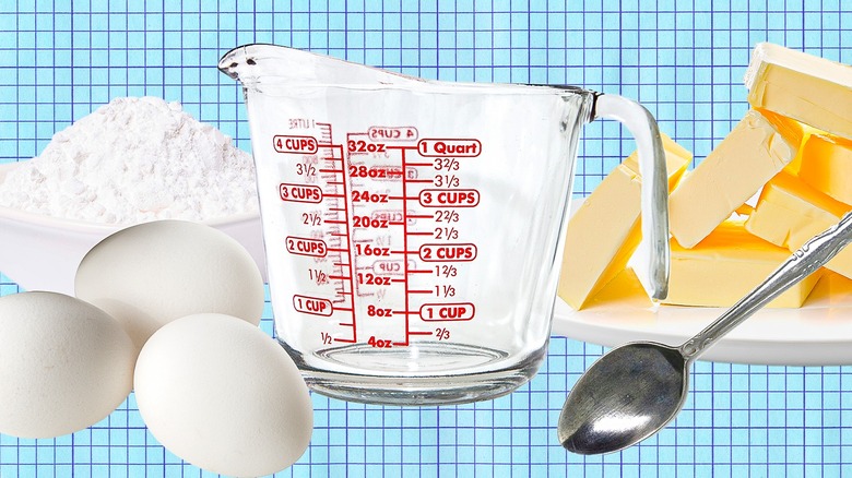 composite image of ingredients and measuring cup