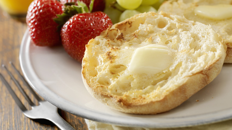 buttered English muffin