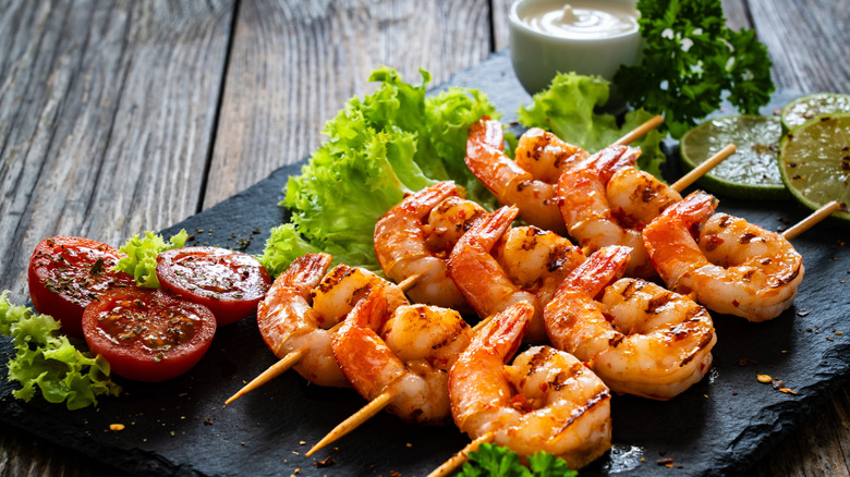Grilled shrimp skewers