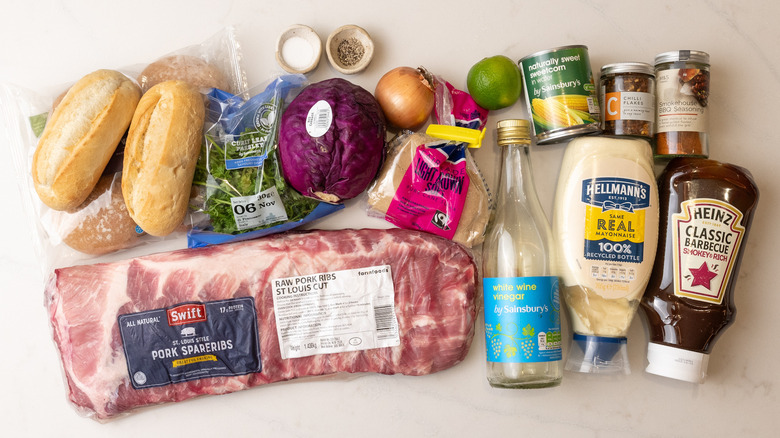 barbecue pork rib sandwich ingredients