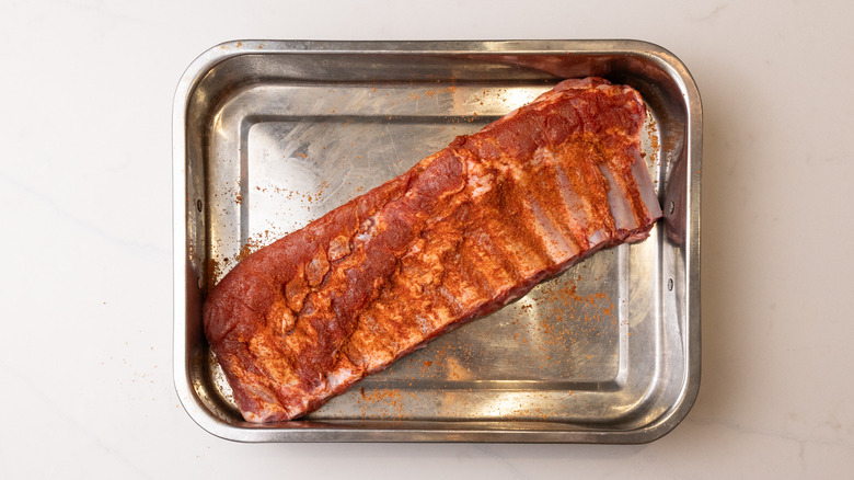 pork ribs with BBQ rub