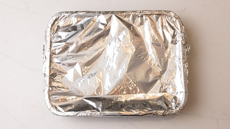 foil covered oven tray