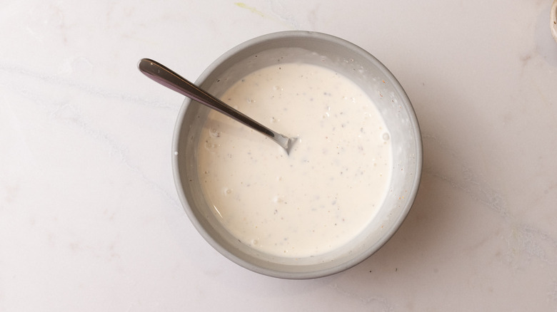 slaw dressing in a bowl