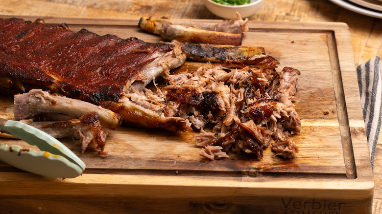 barbecue pork ribs on board