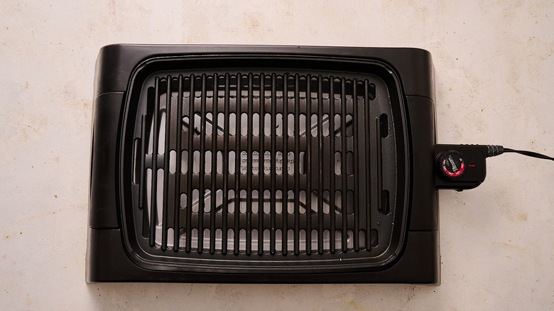 preheating grill on a table