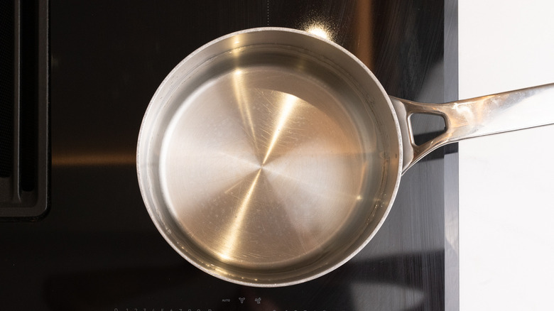 heating a pan of water
