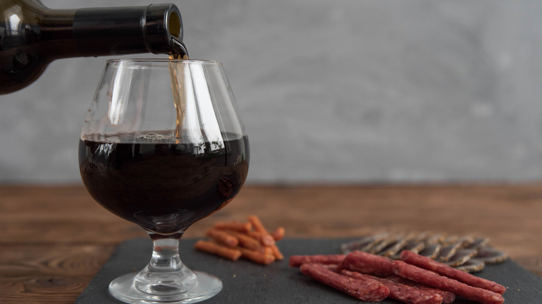 jerky and red wine