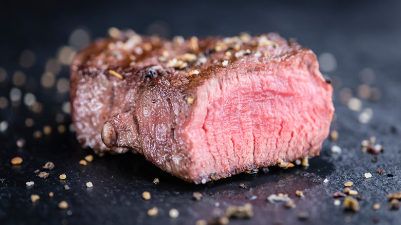 juicy, seared filet mignon