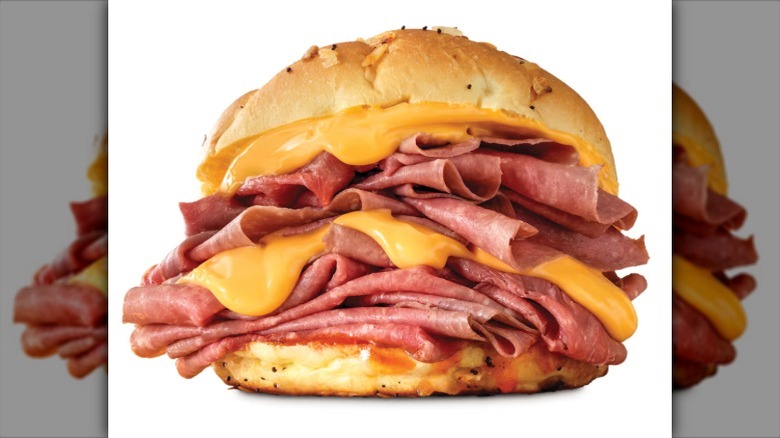 An Arby's double beef and cheddar sandwich menu photo