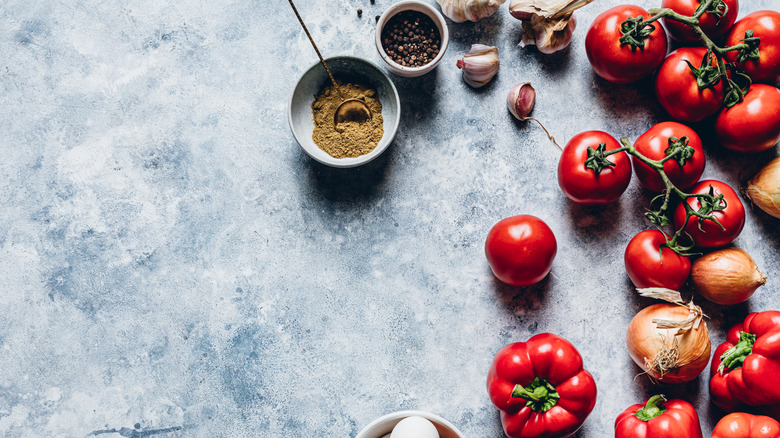 Fresh tomatoes and a few spices