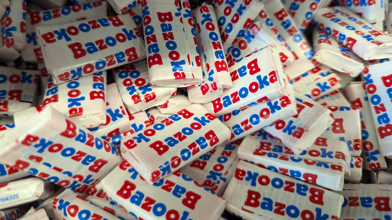 Individually wrapped Bazooka bubble gum
