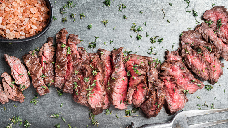 sliced skirt steak