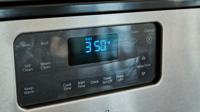 preheating the oven to 350 F