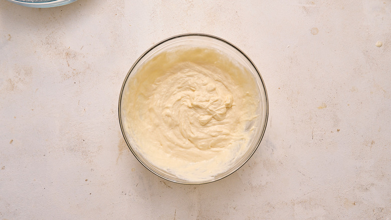 combining wet ingredients in a bowl