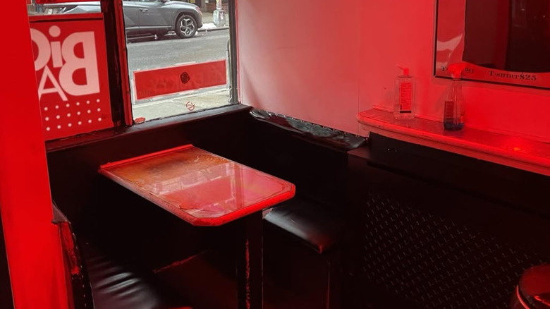 Interior of Big Bar with red lights