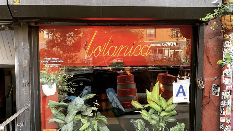 Neon sign outside Botanica Bar