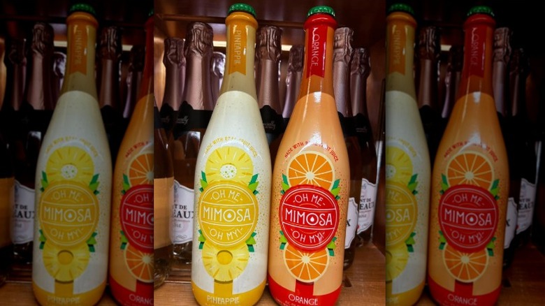 display of flavored mimosa