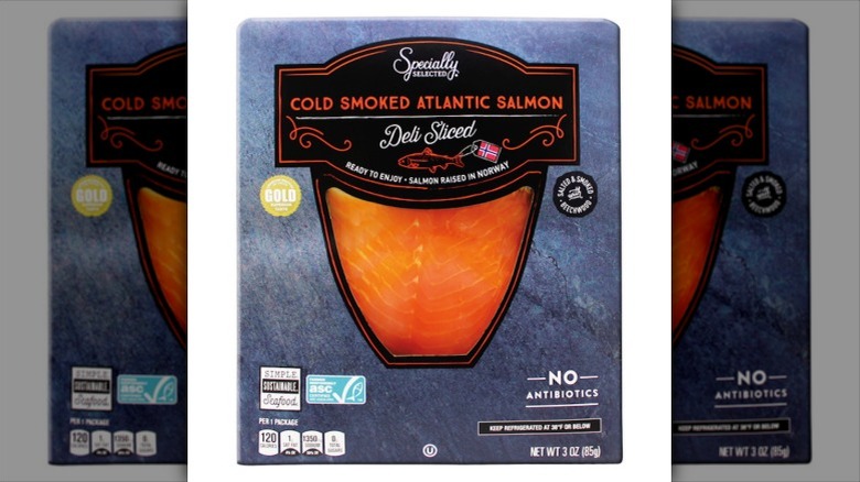 package of Aldi's Smoked Salmon
