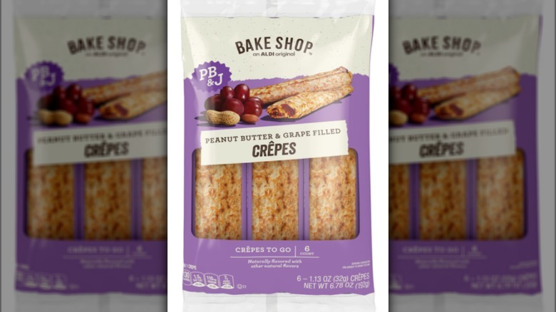 Peanut butter and jelly crepe packaging