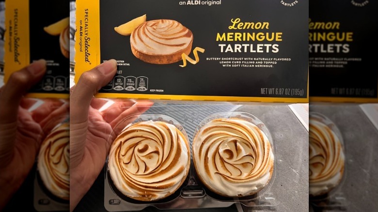 Aldi lemon meringue tartlets in a package