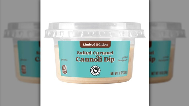 Park Street Deli salted caramel cannoli dip on a white background.