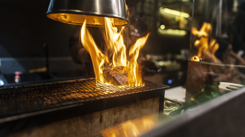 Barbecue restaurant kitchen pit
