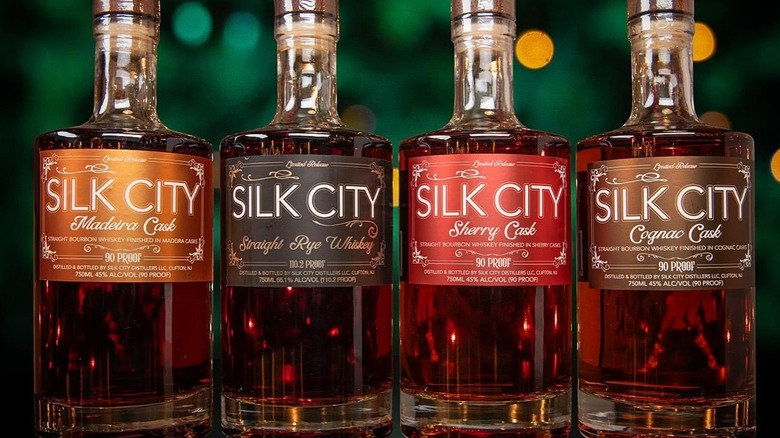 Four bottles of Silk City spirits