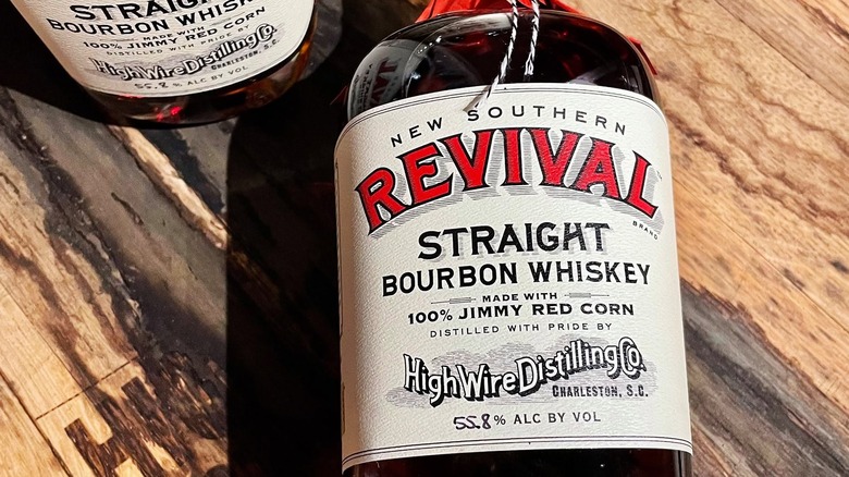 Bottle of High Wire Jimmy Red Corn bourbon